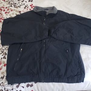 Eddie Bauer Men's Black Jacket with Gray Collar Size XL